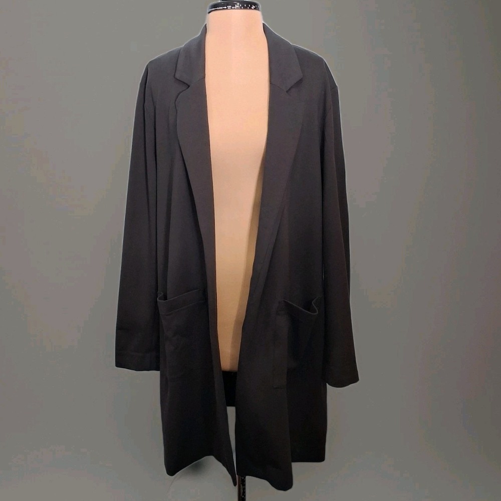 Eileen Fisher Ponte Knit Long Cardigan Blazer Sz L Old Money Minimalist Luxury